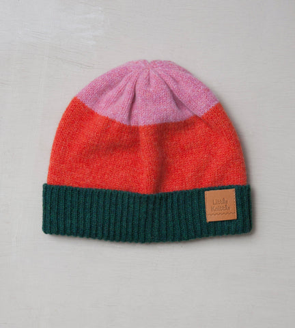 Beanie Hat, Orange & Forest